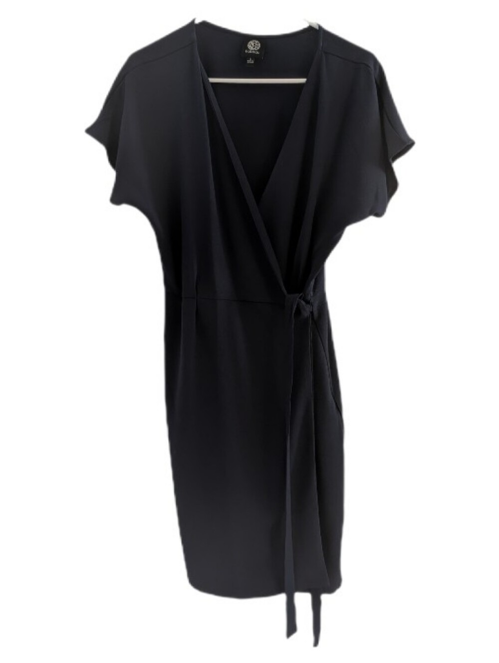 Bobeau Dark Blue Wrap Midi Dress L